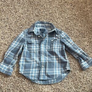 NWOT Polo by Ralph Lauren Kids Blue Checkered Shirt size 2T
